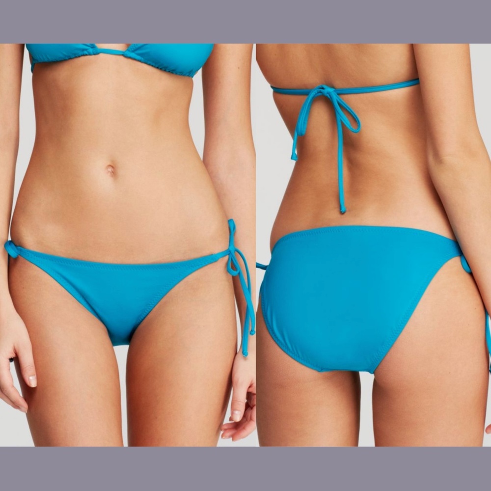 NEW Becca Color Code Side Tie Bikini Bottoms in Blue [SZ Medium‎ ]